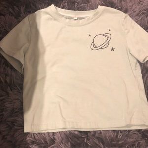 Cute turquoise shirt!